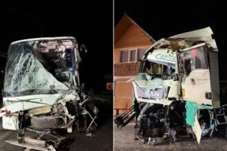 Plan roșu de intervenție, pe DN1 în Sibiu/ Un autocar s-a izbit de un camion/ O persoană a murit photo output 4 18 1536x862 1