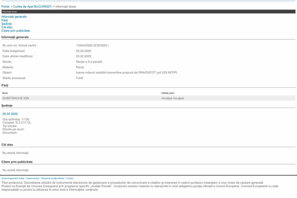 FOTO VIDEO Ion Dumitrache a fost adus la Curtea de Apel București cu propunere de arestare preventivă 0f6f2cb3 2d58 4b15 8cd3 9b859c2335bb