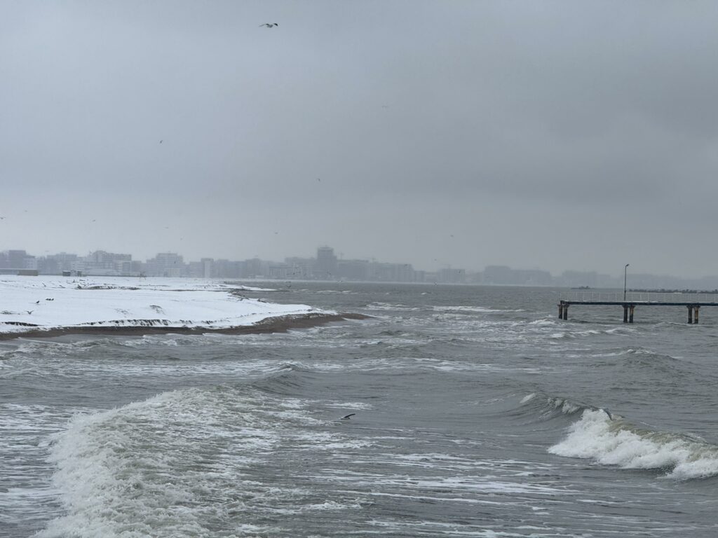 FOTO VIDEO Peisaj de poveste pe plaja din Mamaia. Oamenii au ieșit să admire covorul de zăpadă de la țărm WhatsApp Image 2025 02 16 at 14.34.29 1