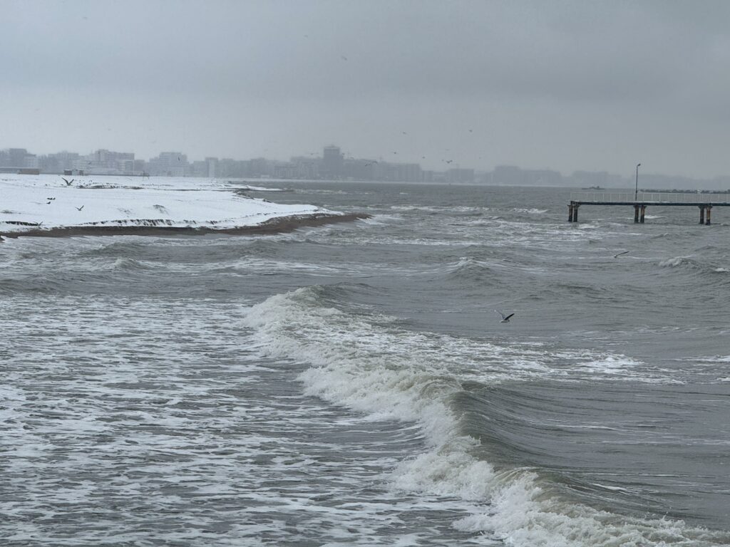 FOTO VIDEO Peisaj de poveste pe plaja din Mamaia. Oamenii au ieșit să admire covorul de zăpadă de la țărm WhatsApp Image 2025 02 16 at 14.34.29 2