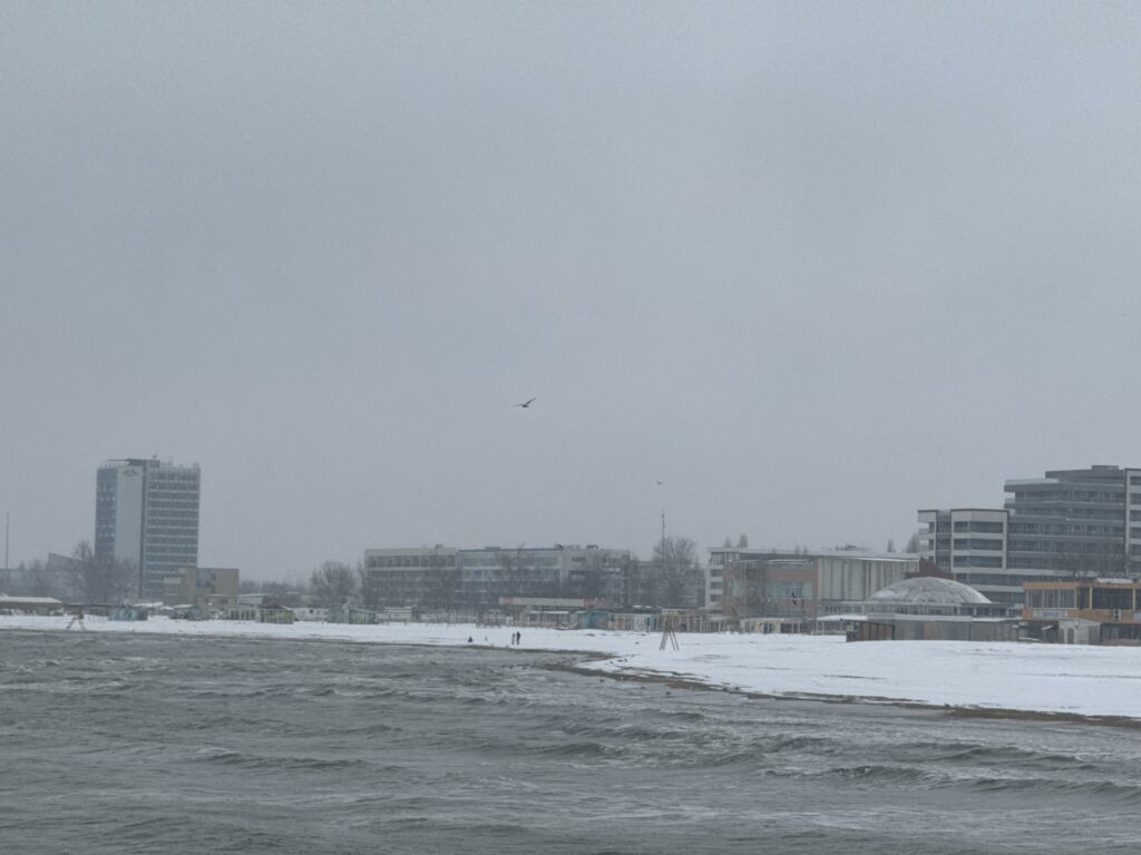 FOTO VIDEO Peisaj de poveste pe plaja din Mamaia. Oamenii au ieșit să admire covorul de zăpadă de la țărm WhatsApp Image 2025 02 16 at 14.34.30 4