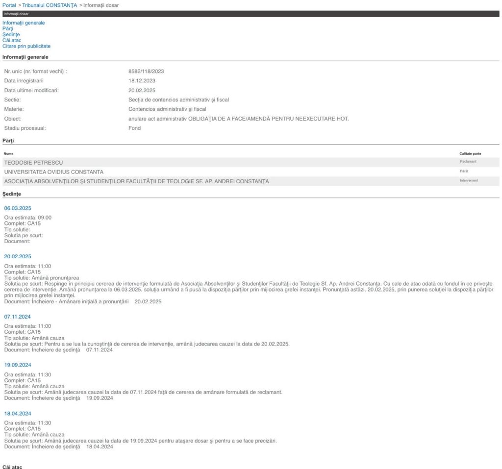 UPDATE Judecata în dosarul în care Teodosie cere bani Universității a avut loc în lipsa lui. Magistrații au respins o intervenție MINUTA ebe0da23 0ae1 4458 9e8f 16a5adedf641