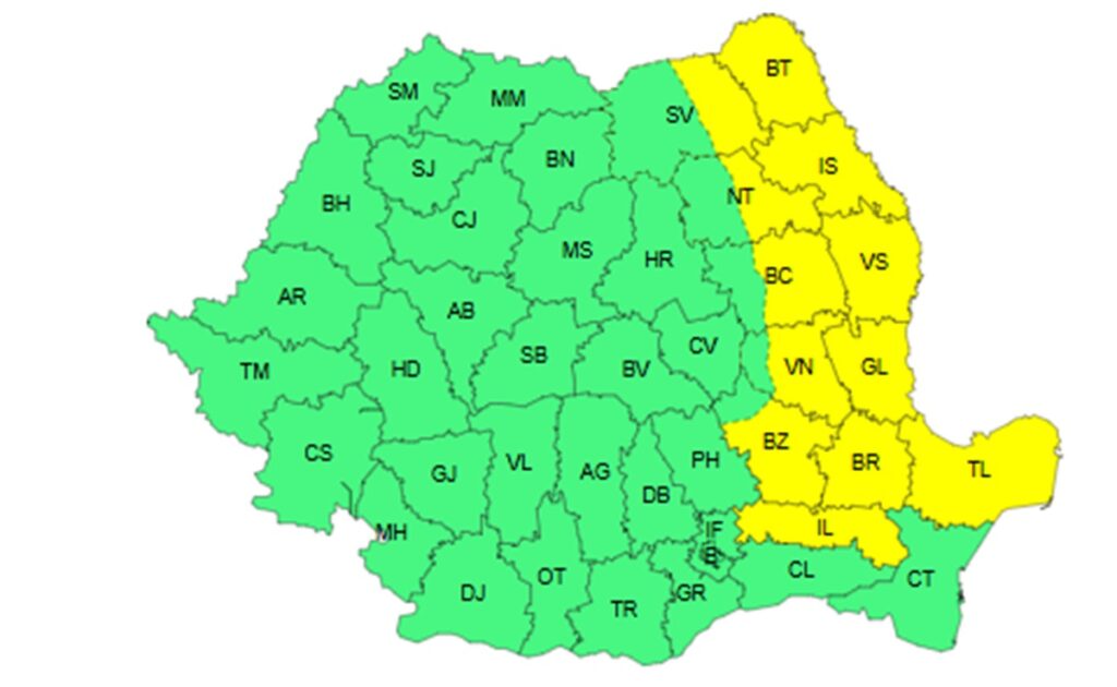 Cod galben de ninsoare viscolită în nordul Dobrogei nordul dobrogei