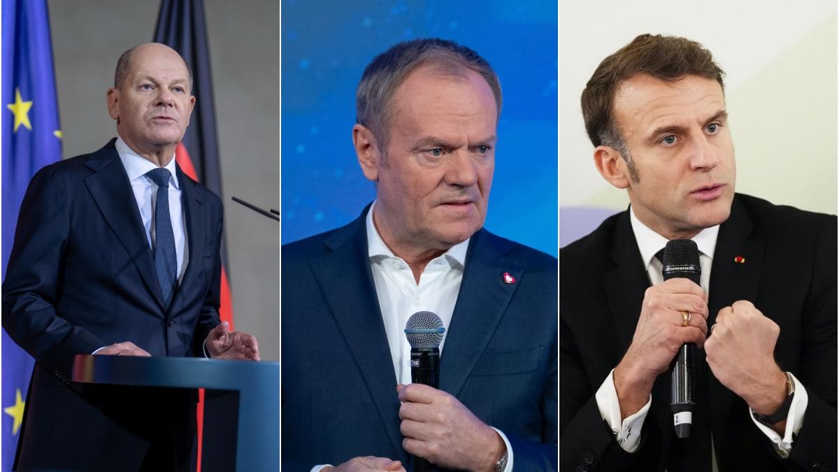 Ruptură clară între UE și SUA / Donald Tusk cere de urgență un plan pentru securitatea Europei / Scholz îl atacă pe Vance olaf tusk macron colaj