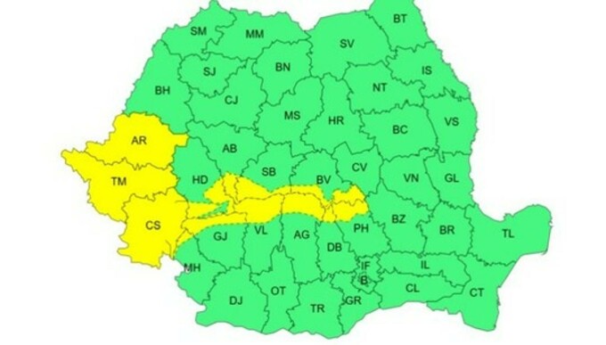 Cod galben de vânt puternic și ploi torențiale în România / Rafalele vor ajunge și la 50-60 km/h 62530074