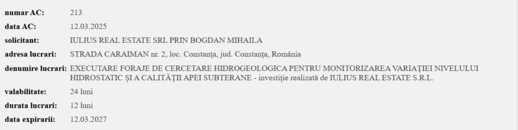 Iulius Real Estate primește autorizația pentru foraje hidrogeologice în incinta Oil Terminal/ Zona va deveni un hub modern gg