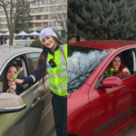 De 1 martie, polițiștii tulceni au oferit flori doamnelor și domnișoarelor FOTO ipj flori