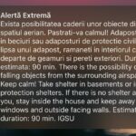 Mesaj RO-ALERT în județul Tulcea: Posibile obiecte căzute din spațiul aerian 8ed30830 52ec 4838 b10a 372b64d81c9d