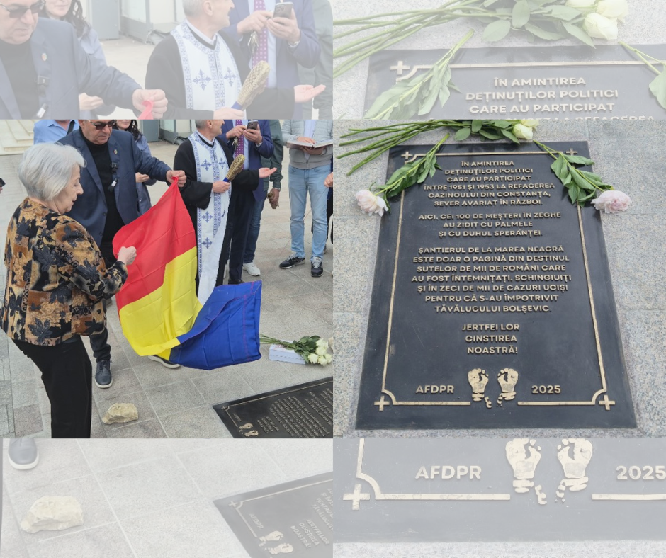 FOTO VIDEO Placa memorială dedicată deținuților politici care au participat la refacerea Cazinoului, dezvelită pe faleză Design fara titlu 26