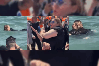 VIDEO 1 Mai cu arte marțiale: Șoșoacă a intrat în mare, la Neptun, apoi a dat un show de dans ninja pe plajă Image Editor 2025 05 01T194633.918