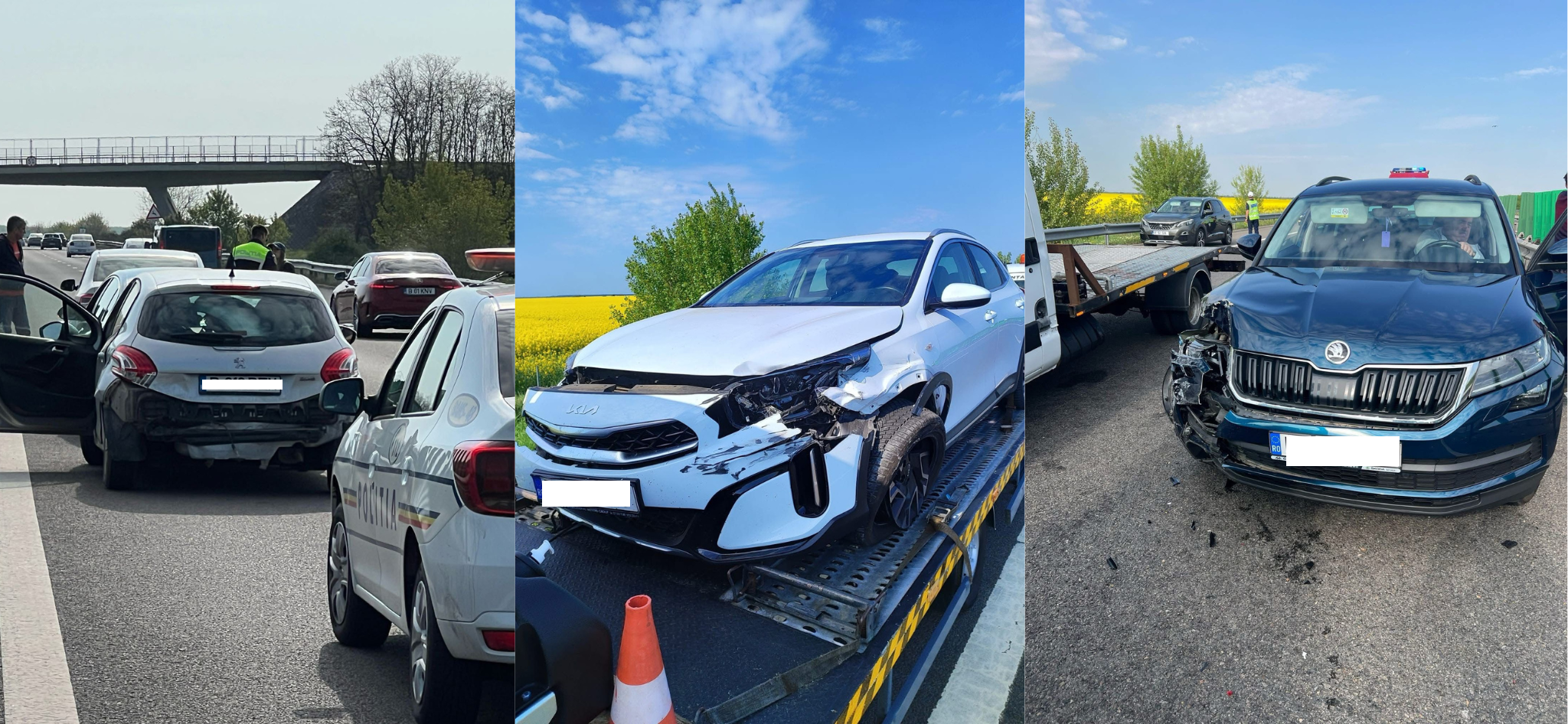 FOTO Carambol grav pe A2 pe sensul de mers spre litoral/ Șase mașini implicate și cel puțin 3 victime acc a2