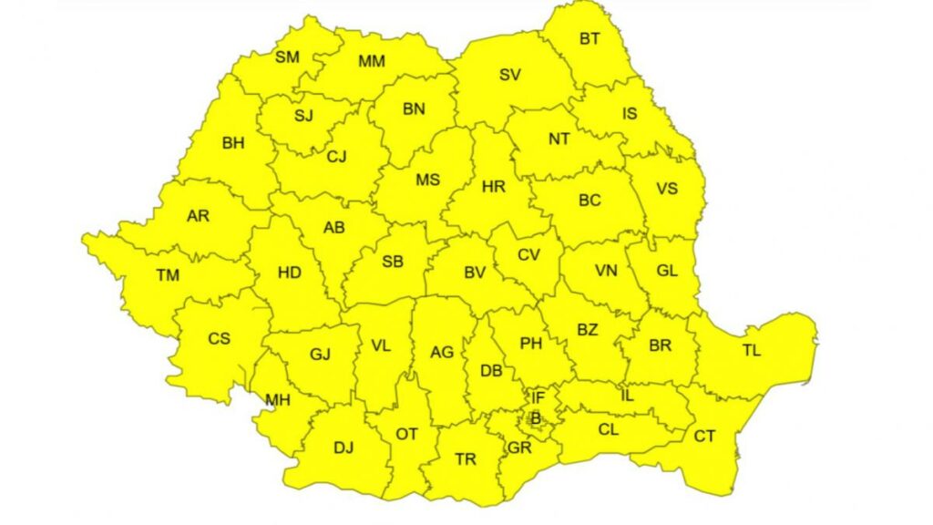 Cod galben de ploi torențiale și vijelii în toate județele din România 2 Cod galben de ploi torențiale și vijelii în toate județele din România cod galben de ploi torentiale si vijelii este alerta meteo de furtuni in toate judetele din romania ce temperaturi anunta anm 973711 1