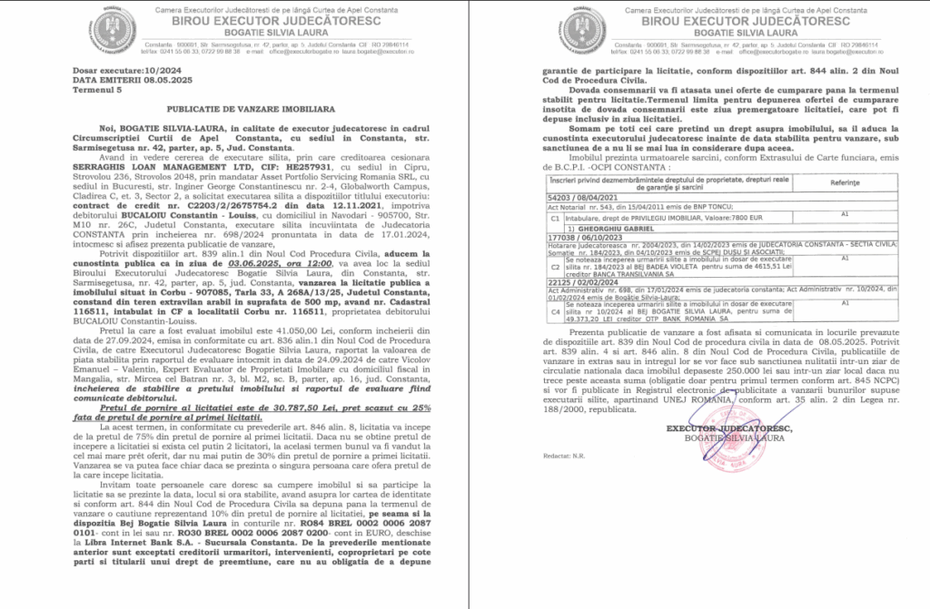 Licitație nouă pentru terenul lui Bucăloiu Constantin-Louiss, apropiat al lui Constantin Frățilă 2 Licitație nouă pentru terenul lui Bucăloiu Constantin-Louiss, apropiat al lui Constantin Frățilă dss