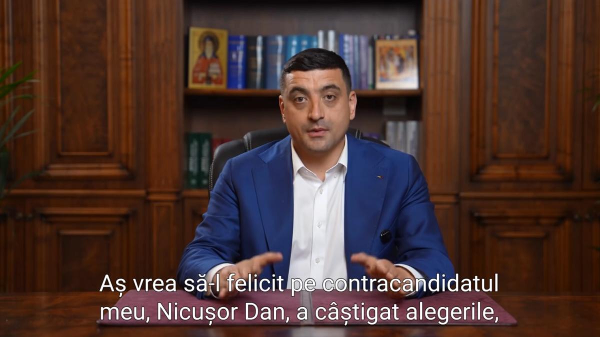VIDEO George Simion și-a recunoscut înfrângerea, la câteva ore după ce se proclamase președintele ales: „Îl felicit pe Nicușor Dan” george simion isi recunoaste infrangerea la cateva ore dupa ce se proclamase presedintele ales il felicit pe nicusor dan 973689