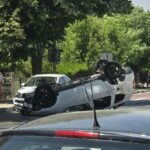 FOTO O mașină s-a răsturnat, în Eforie Sud/ Se circulă bară la bară spre sudul litoralului 5d72492f 5dd1 4f03 a6a3 59d03f567728