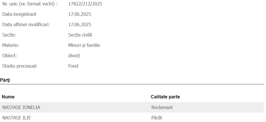Ilie Năstase și Ioana divorțează după cinci ani de căsnicie 2 Ilie Năstase și Ioana divorțează după cinci ani de căsnicie Screenshot 2025 06 19 at 16 24 15 Judecatoria CONSTANTA Informatii dosar