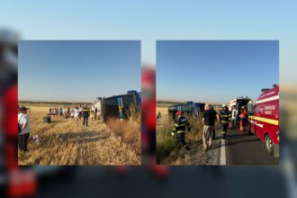 FOTO VIDEO/ PLAN ROȘU ACTIVAT: Un autocar cu 55 de persoane s-a răsturnat la Tariverde, Constanța/ Traficul este BLOCAT pe ambele sensuri UPDATE WhatsApp Image 2025 06 25 at 19.30.50