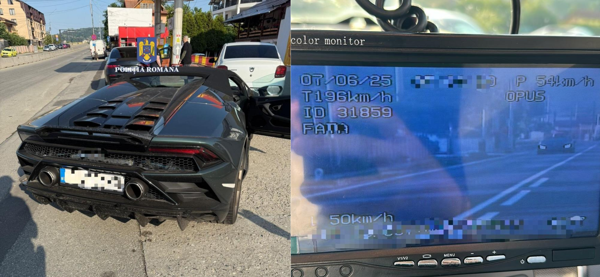 FOTO Andrew Tate a rămas fără permis după ce a fost prins cu 196 km/h pe DN7 colaj andrew tate fara permis