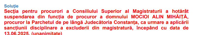 DOCUMENT OFICIAL Un procuror constănțean a fost SUSPENDAT din funcție 2 DOCUMENT OFICIAL Un procuror constănțean a fost SUSPENDAT din funcție image 24