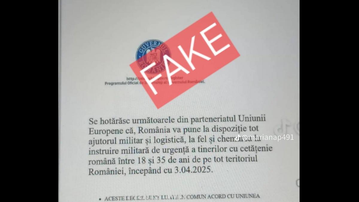 MAI dezminte un nou fake news: România nu participă la un conflict militar și nu au început încorporările în armată inca un fake news pe internet despre participarea romaniei la un conflict militar mai avertizeaza ca informatiile sunt false 978046