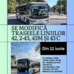 Traseele liniilor 42, 2-43, 43M și 43C se modifică permanent modificare linii