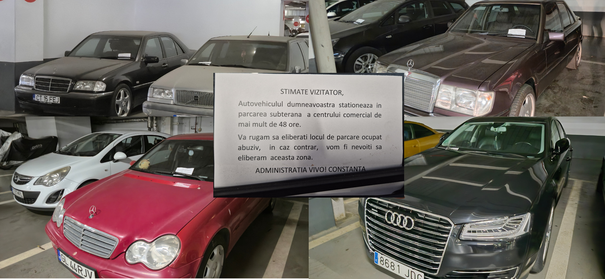 FOTO VIDEO Zeci de mașini au fost abandonate în parcarea subterană a mall-ului Vivo parcare vivo