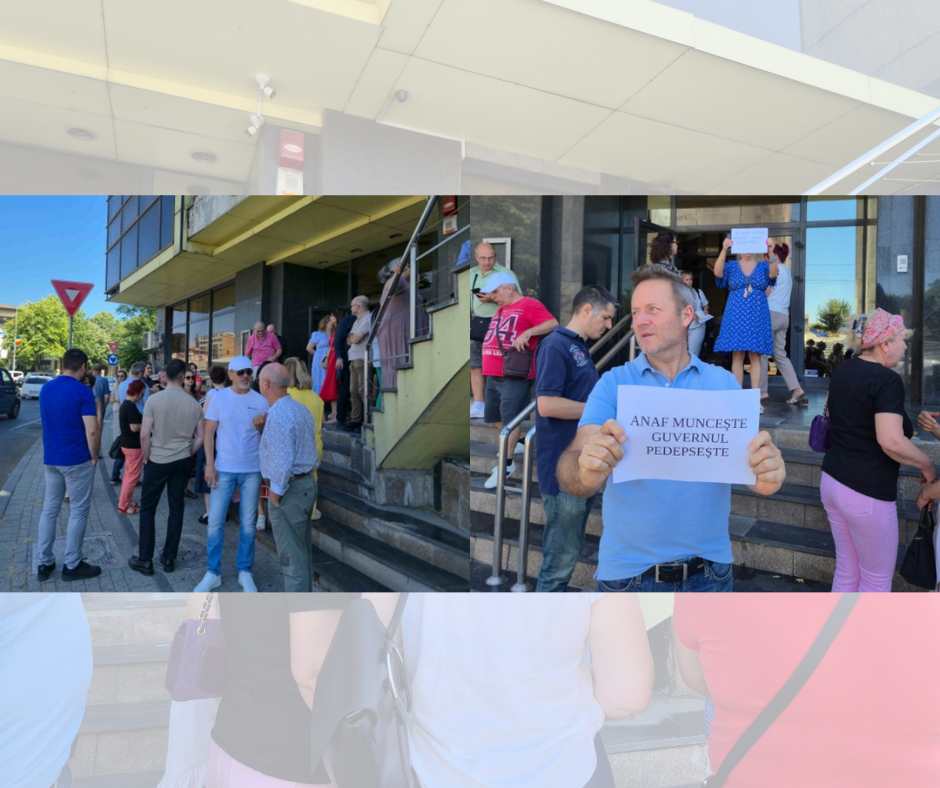 FOTO VIDEO Protest în fața sediului ANAF din Constanța după ce Guvernul a tăiat sporul pentru condiții vătămătoare Design fara titlu 66