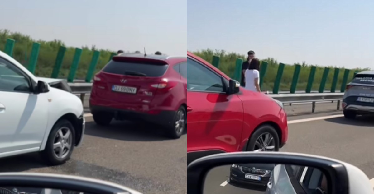 FOTO VIDEO Carambol cu trei mașini, pe Autostrada Soarelui, pe sensul spre Constanța Fotoram.io 2025 07 09T133104.179