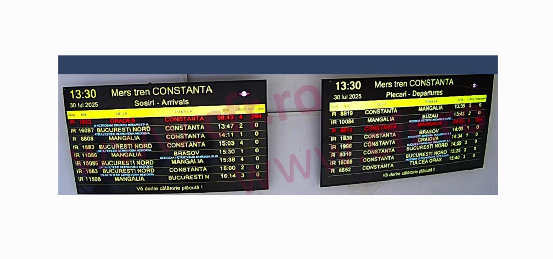 Atenție! Un tren care urma să plece din Constanța la Mangalia are întârziere de 294 de minute / Ce spune CFR Screenshot 2025 07 30 133336