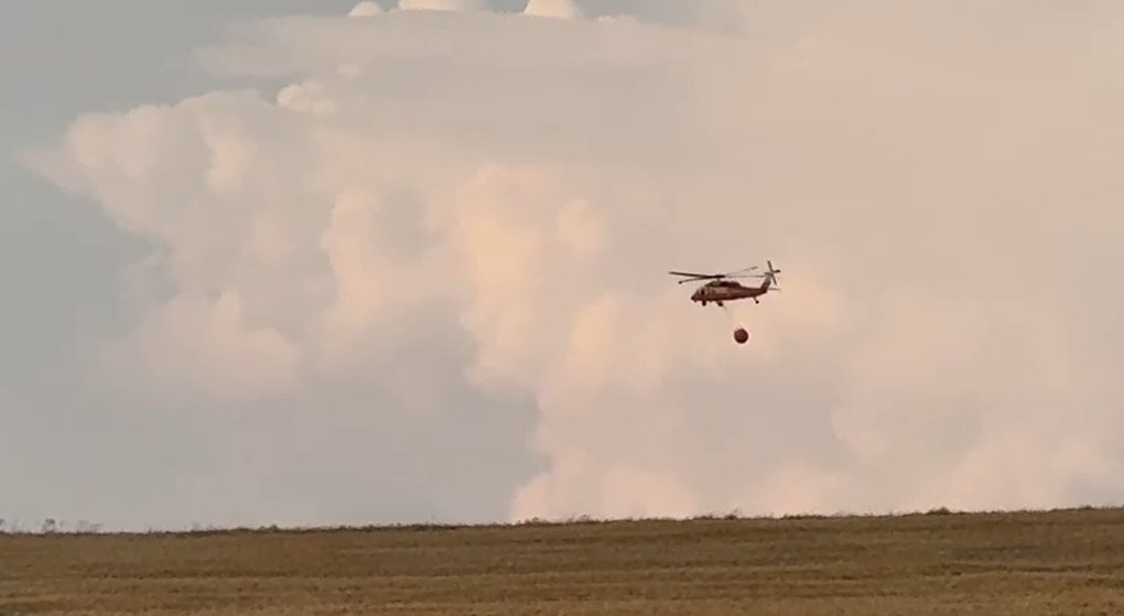 VIDEO Incendiu de miriște și pădure după ce un autocamion plin cu baloți a luat foc, la ieșire din Medgidia / Intervin două elicoptere Black Hawk Screenshot 1 1