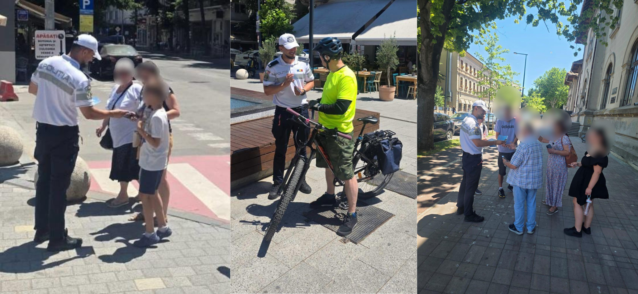 FOTO Polițiștii constănțeni au desfășurat o campanie de prevenire pentru siguranța pietonilor și bicicliștilor campanie ipj constanta