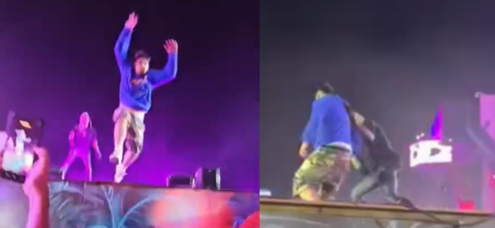 VIDEO Un adolescent a ajuns la ATI după ce a fost îndemnat de un artist să sară de pe scenă, la Beach, Please! / Reacția lui Selly colaj incident beach please