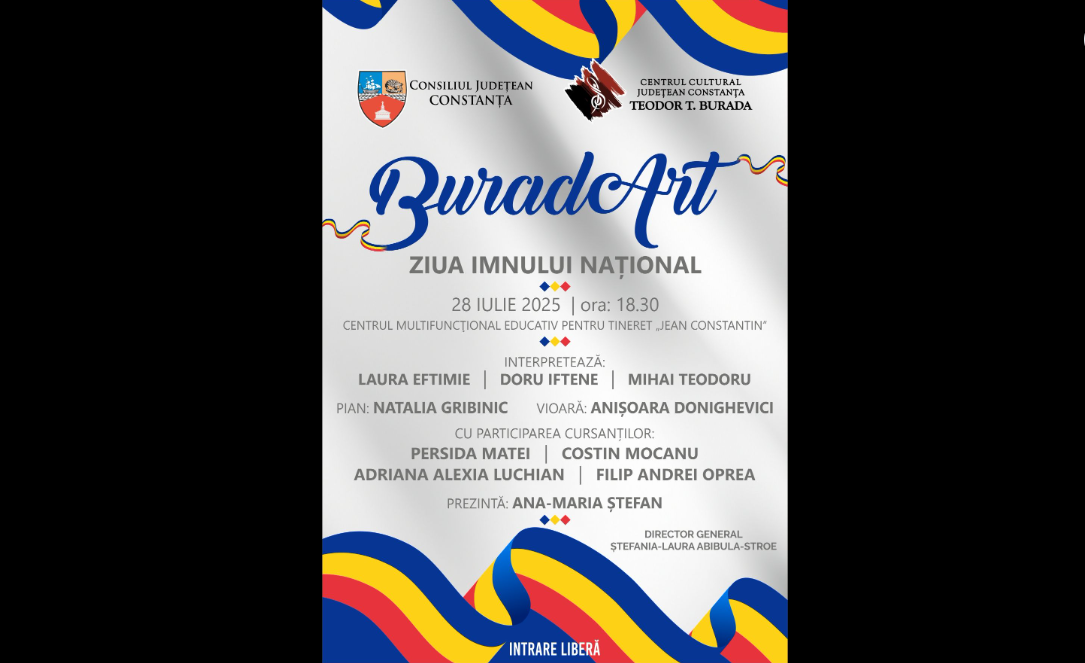 Eveniment special cu ocazia Zilei Imnului Național al României, organizat de Consiliul Județean Constanța și Centrul Cultural Județean Constanța „Teodor T. Burada” dd