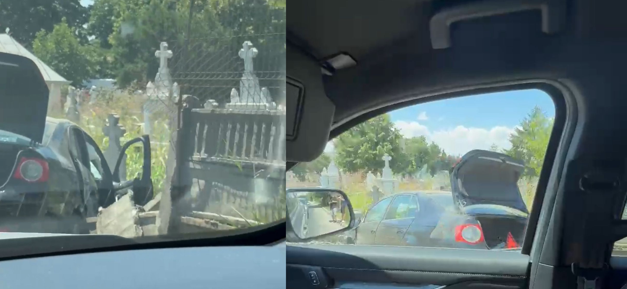 VIDEO O mașină a dărâmat gardul cimitirului din Eforie Nord eforie nord