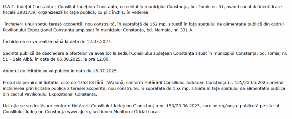 Noua terasă a Pavilionului Expozițional Constanța își caută chiriaș/ Cu cât se închiriază spațiul 3 Noua terasă a Pavilionului Expozițional Constanța își caută chiriaș/ Cu cât se închiriază spațiul ew