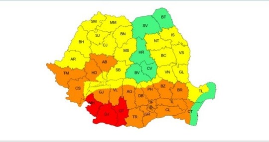 HARTA Dobrogenii, avertizați: urmează un weekend tropical! Iată unde este cod portocaliu 2 HARTA Dobrogenii, avertizați: urmează un weekend tropical! Iată unde este cod portocaliu harta 1