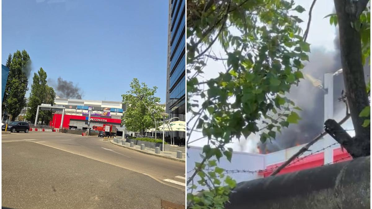 Incendiu puternic cu degajări mari de fum, la mall AFI Cotroceni. Au fost trimise numeroase echipaje de intervenție incendiu afi