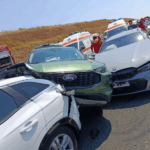 FOTO VIDEO Plan roșu de intervenție pe A2: carambol cu șapte mașini / Trei victime transportate la spital UPDATE plan rosu a2