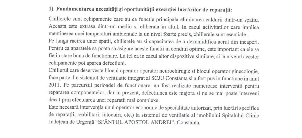 Consiliul Județean Constanța vrea să repare sistemele de ventilație din blocurile operatorii ale Spitalului Județean rrr