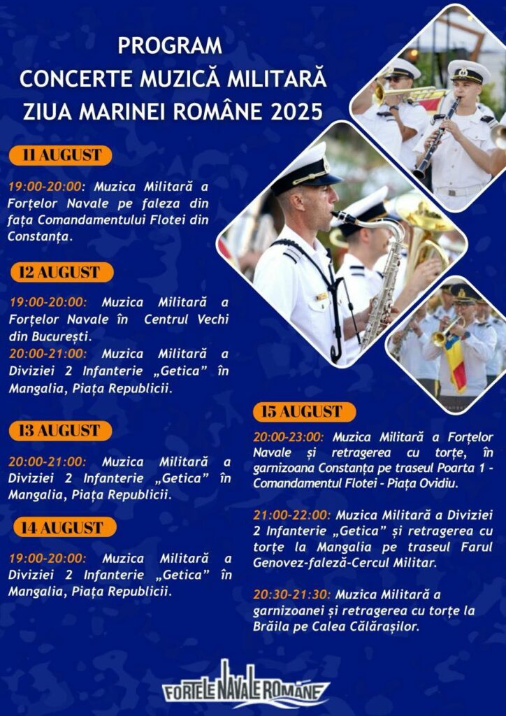 Forțele Navale Române celebrează 123 de ani de tradiție la Ziua Marinei, prin evenimente în șase orașe ale țării 2 Forțele Navale Române celebrează 123 de ani de tradiție la Ziua Marinei, prin evenimente în șase orașe ale țării 529740739 1206120281557702 2964701879484190023 n