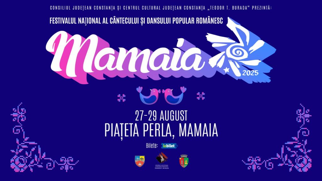 Festivalul „Mamaia” 2025 – cântecul, dansul și portul românesc, pe scena din Piațeta Perla/ Program afis folclor