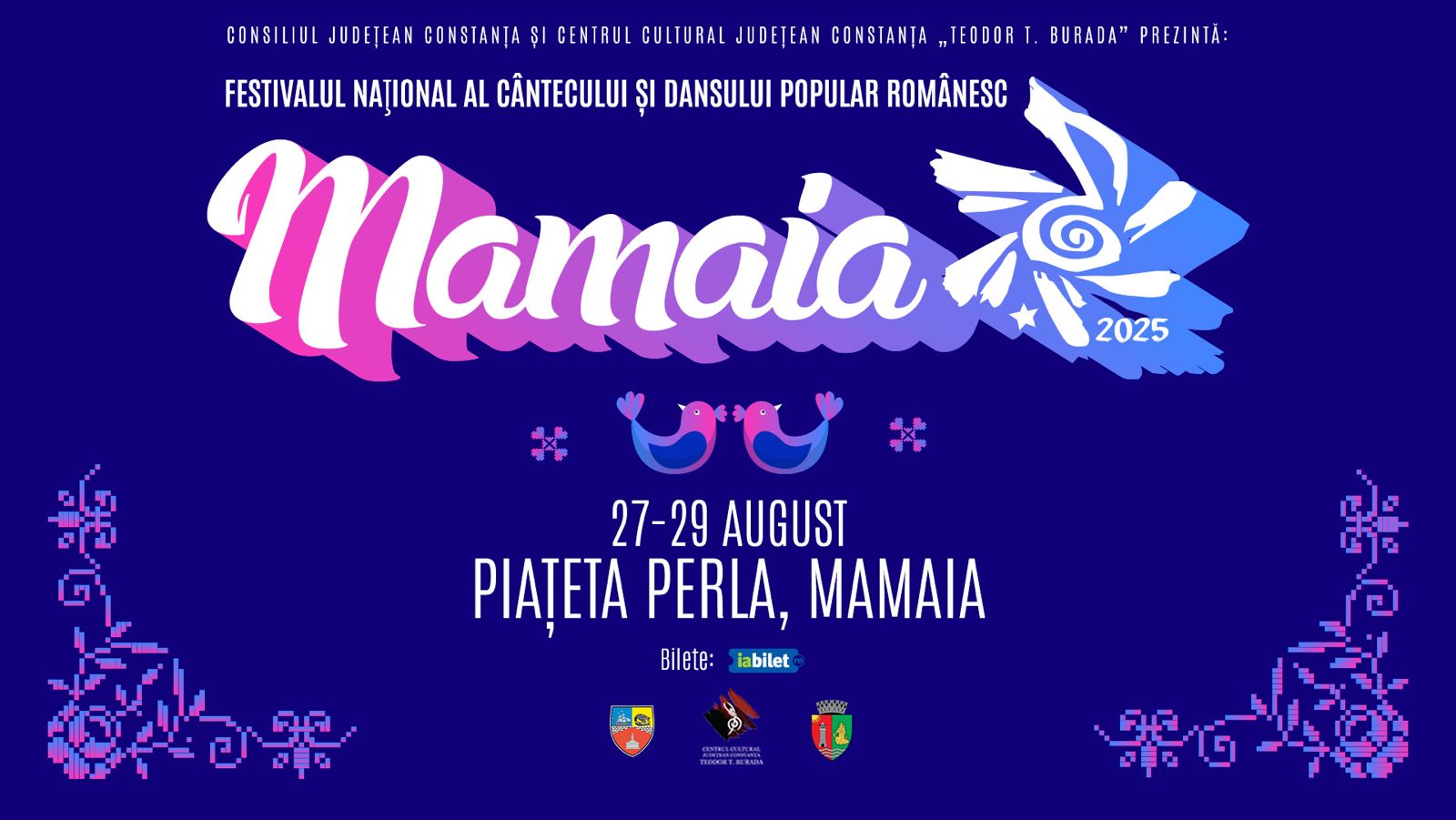 Festivalul „Mamaia” 2025 – cântecul, dansul și portul românesc, pe scena din Piațeta Perla/ Program afis folclor