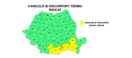 HARTA/ Cod galben de caniculă în județul Constanța: ce localități vor atinge pragul critic cod galben canicula 4 aug 25 2