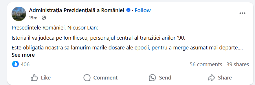 BREAKING S-a stins din viață Ion Iliescu, fostul președinte al României, la 95 de ani/ Reacții oficiale/ UPDATE VIDEO image 3