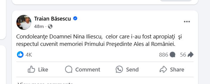 BREAKING S-a stins din viață Ion Iliescu, fostul președinte al României, la 95 de ani/ Reacții oficiale/ UPDATE VIDEO image 5