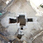 Galeie FOTO VIDEO Mormânt creștin spectaculos, cu plan triunghiular, descoperit în vechea cetate Tomis de specialiștii Muzeului de Istorie Constanța DJI 0189