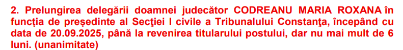 DOCUMENT/ CSM a aprobat mai multe schimbări la Tribunalul Constanța, inclusiv numirea noului președinte al Secției de contencios administrativ și fiscal 3 DOCUMENT/ CSM a aprobat mai multe schimbări la Tribunalul Constanța, inclusiv numirea noului președinte al Secției de contencios administrativ și fiscal image 6